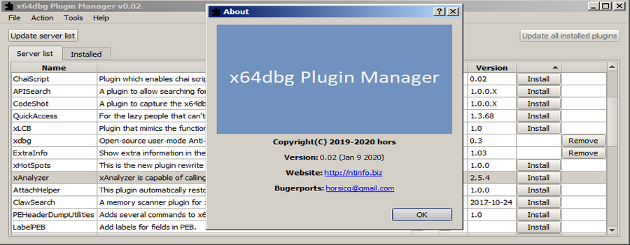 x64dbg Plugin Manager