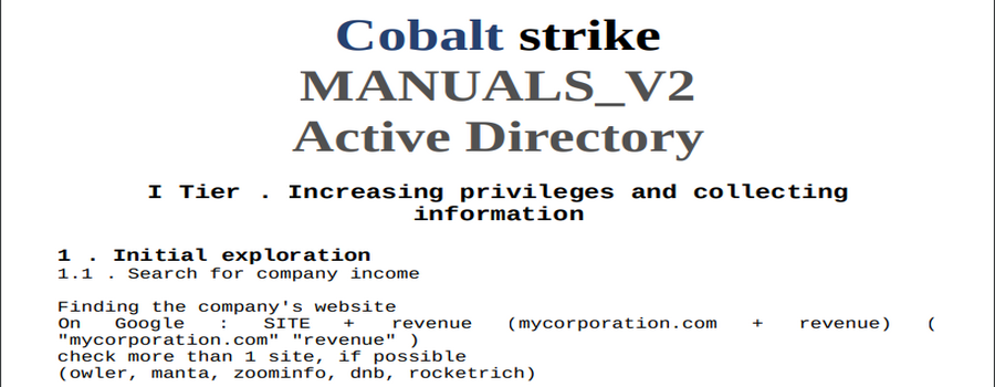 Cobalt Strike MANUALS_V2 Active Directory