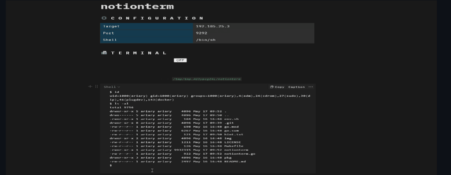 NotionTerm - Embed reverse shell in Notion pages